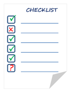 DIY Yard Design Step 1: Decide what is staying and what is going! Picture is of a checklist